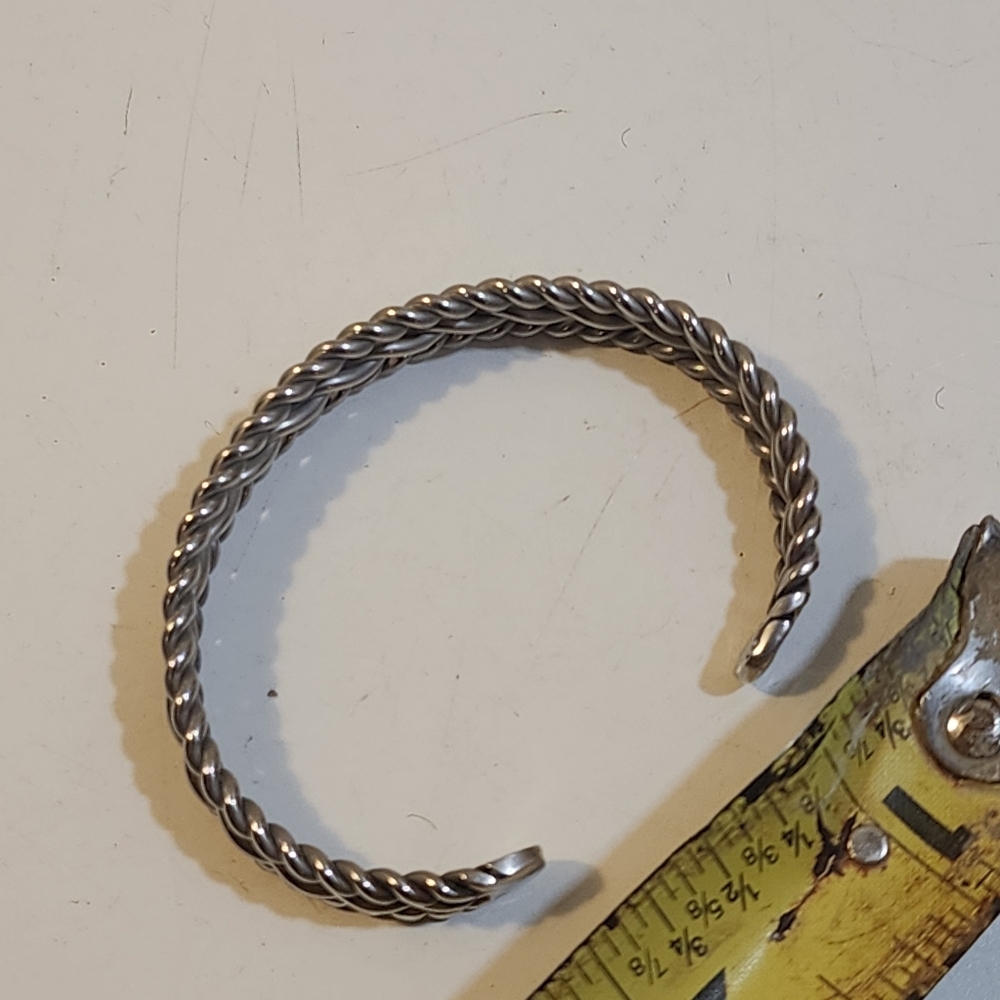 Silver Twisted Bangle Bracelets - image 6